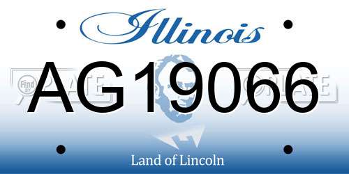 AG19066 Illinois License Plate