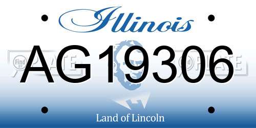 AG19306 Illinois License Plate