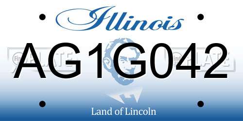 AG1G042 Illinois License Plate