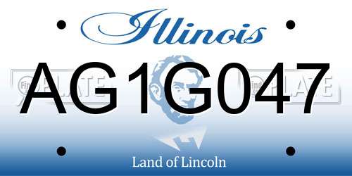 AG1G047 Illinois License Plate