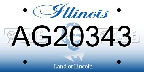 AG20343 Illinois License Plate