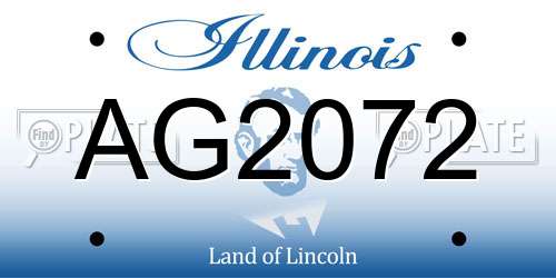 AG2072 Illinois License Plate