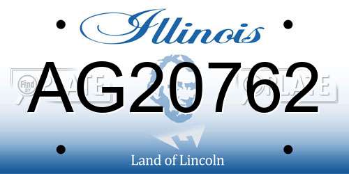 AG20762 Illinois License Plate