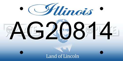 AG20814 Illinois License Plate