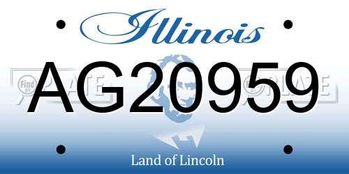 AG20959 Illinois License Plate