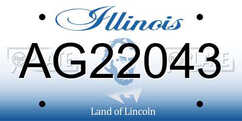 AG22043 Illinois License Plate