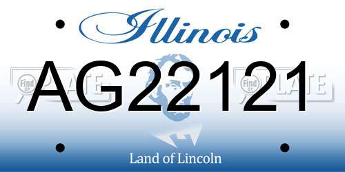 AG22121 Illinois License Plate