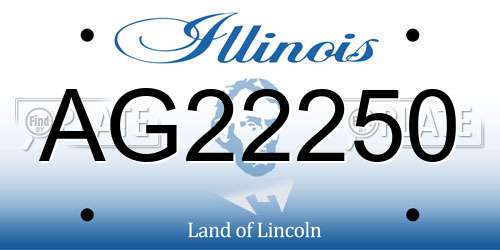 AG22250 Illinois License Plate