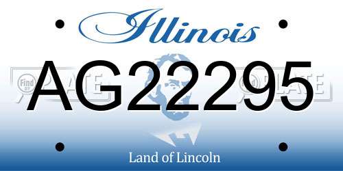 AG22295 Illinois License Plate
