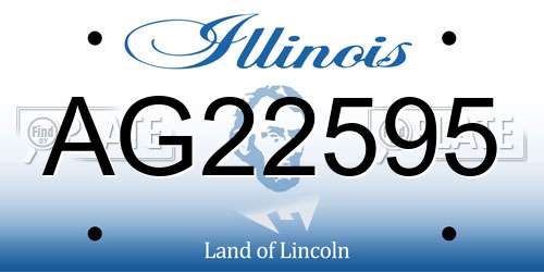 AG22595 Illinois License Plate