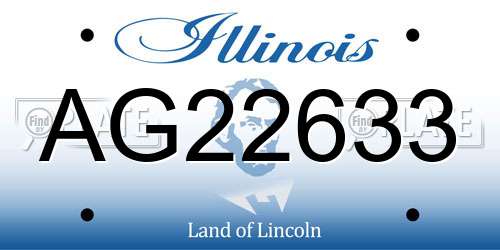 AG22633 Illinois License Plate