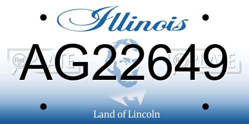 AG22649 Illinois License Plate
