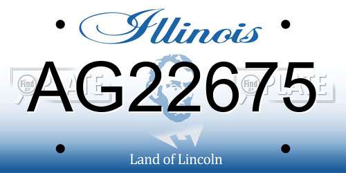AG22675 Illinois License Plate