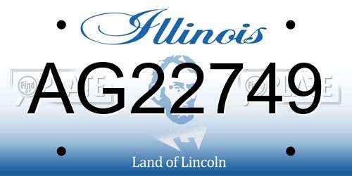 AG22749 Illinois License Plate