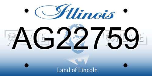 AG22759 Illinois License Plate