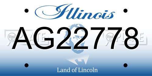 AG22778 Illinois License Plate
