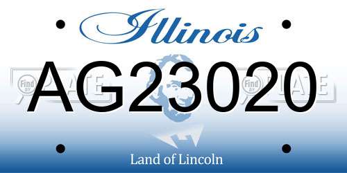 AG23020 Illinois License Plate