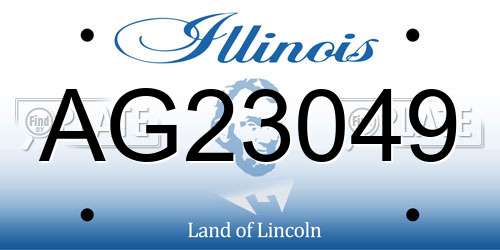 AG23049 Illinois License Plate