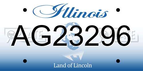 AG23296 Illinois License Plate