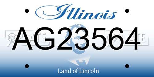 AG23564 Illinois License Plate
