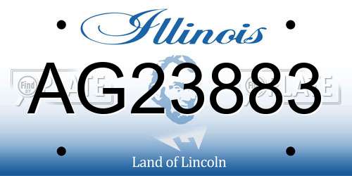 AG23883 Illinois License Plate
