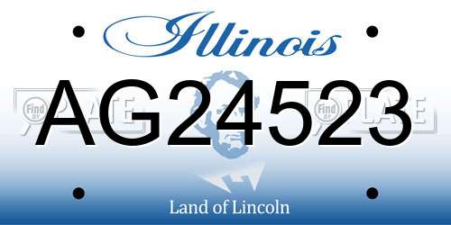 AG24523 Illinois License Plate