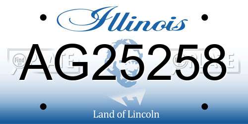 AG25258 Illinois License Plate