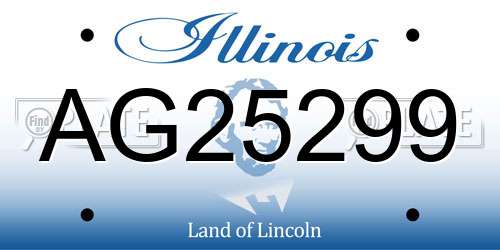 AG25299 Illinois License Plate