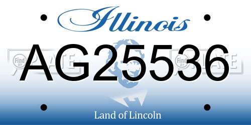 AG25536 Illinois License Plate