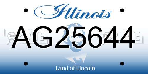 AG25644 Illinois License Plate