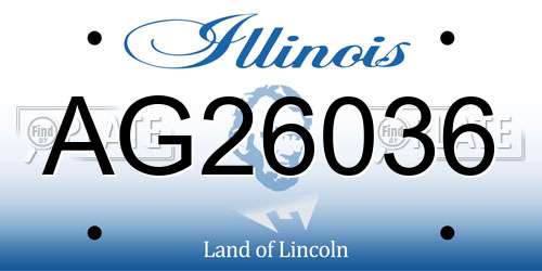 AG26036 Illinois License Plate