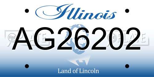 AG26202 Illinois License Plate