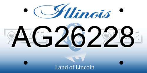 AG26228 Illinois License Plate