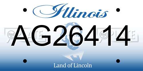 AG26414 Illinois License Plate