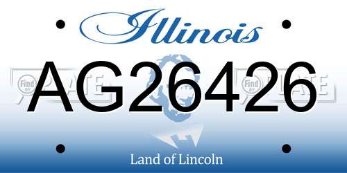 AG26426 Illinois License Plate