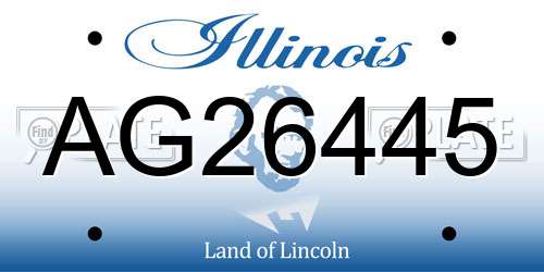AG26445 Illinois License Plate