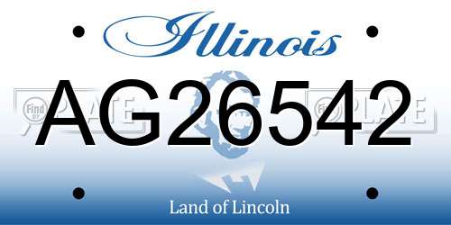 AG26542 Illinois License Plate