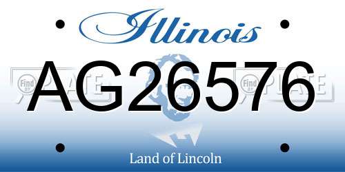 AG26576 Illinois License Plate