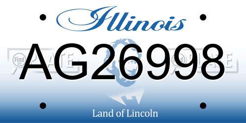 AG26998 Illinois License Plate