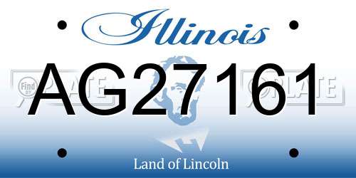 AG27161 Illinois License Plate
