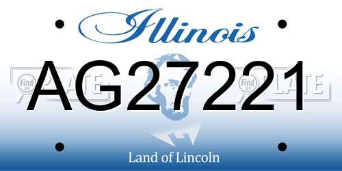 AG27221 Illinois License Plate
