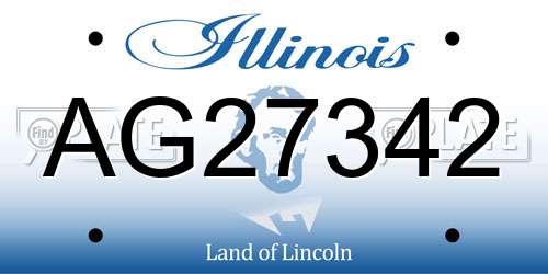 AG27342 Illinois License Plate