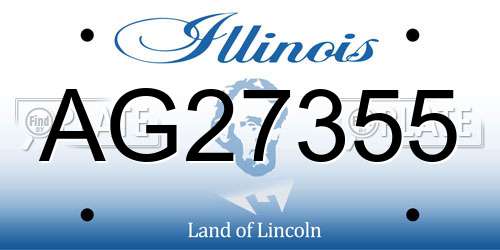 AG27355 Illinois License Plate