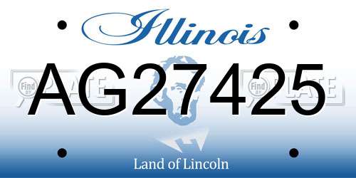 AG27425 Illinois License Plate