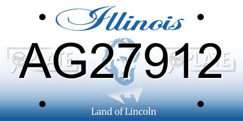 AG27912 Illinois License Plate