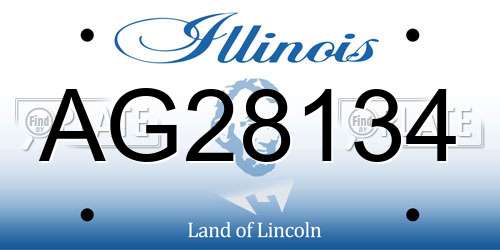 AG28134 Illinois License Plate
