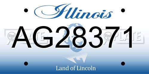 AG28371 Illinois License Plate