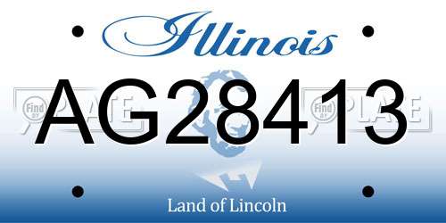 AG28413 Illinois License Plate