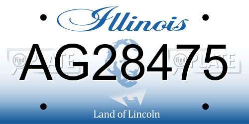 AG28475 Illinois License Plate