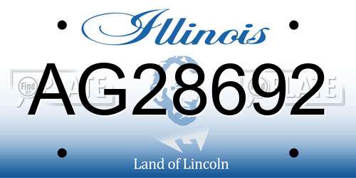 AG28692 Illinois License Plate
